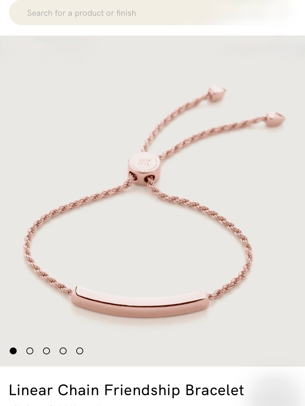 Monica Vidader Linear Chain Friendship Bracelet
18k Rose Gold Vermeil